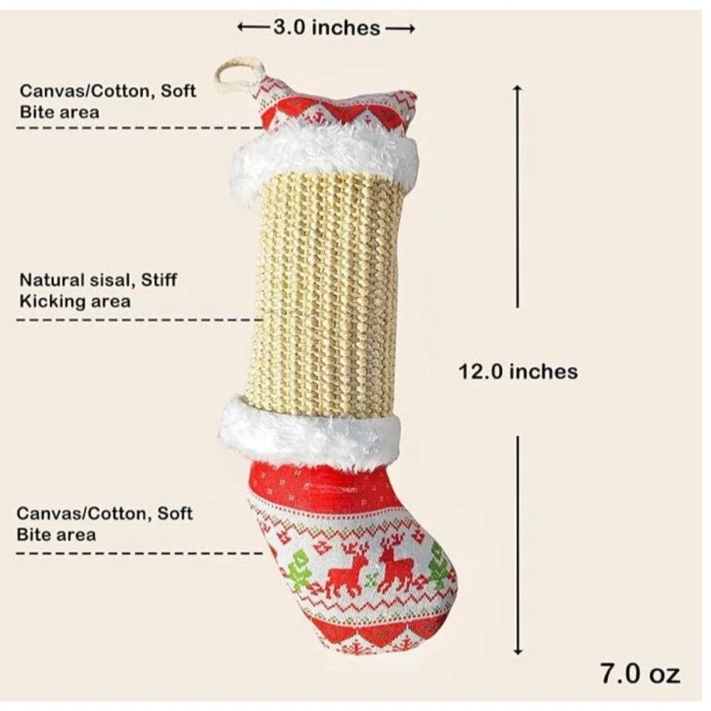 FuneeTop Interactive Cat Kicker Toy for Indoor Cat, Stocking Shape 12'' Long